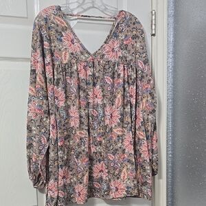 Floral V-Neck Blouse